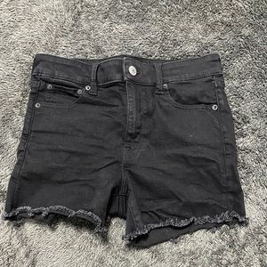 black high rise midi festival shorts